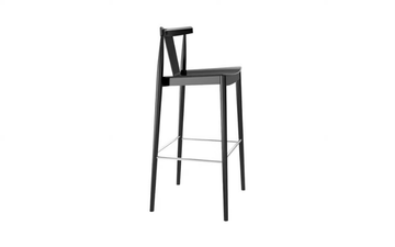 SMILE BQ0337 / BQ0348 - High beech stool with back with footrest by Andreu World - view 3